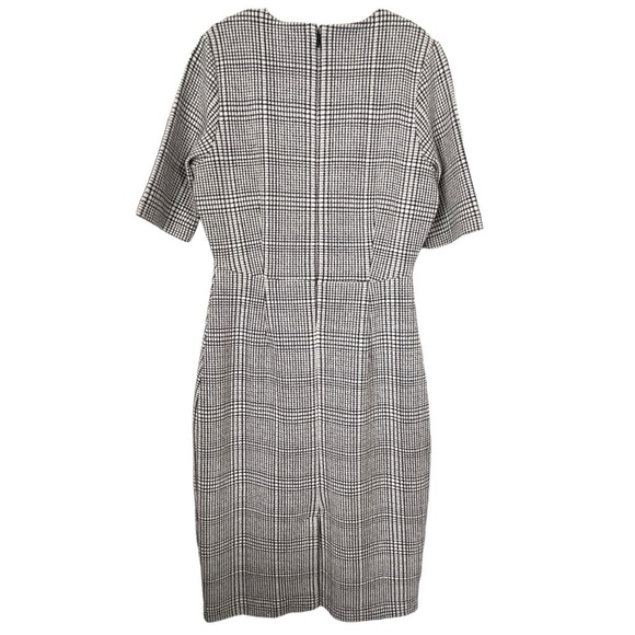 Banana Republic Textured Sheath Dress Keyhole Neck Black & White Size 0 - Picture 3 of 11